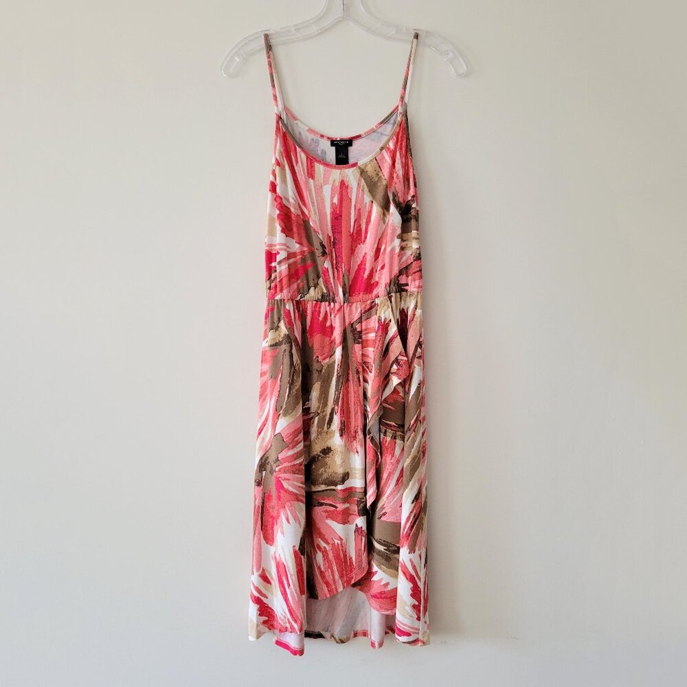 Ann Taylor Faux Wrap High Low Sleeveless Tropical Summer Dress - Size S